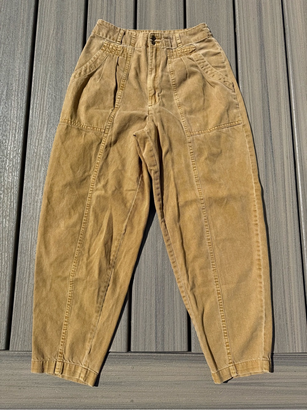 Barrel Leg Tan Denim Jeans